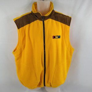 CMT Fleece Vest Vintage Country Music Television Yellow Giddy Up Mens Large